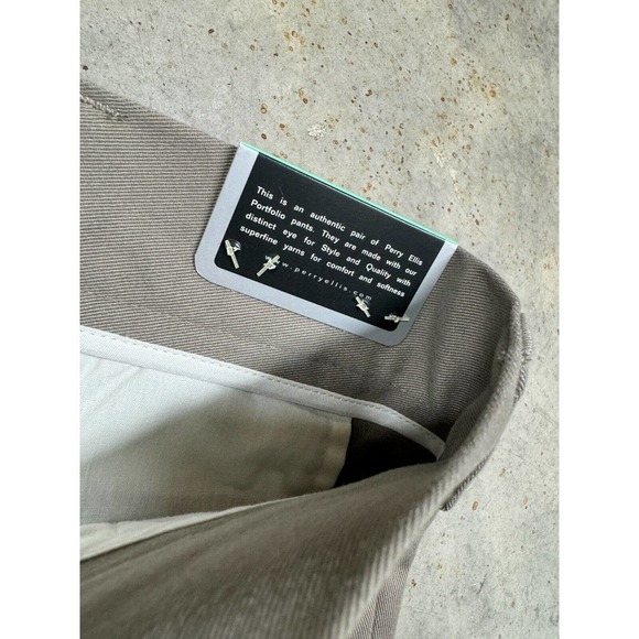 NEW Perry Ellis Portfolio Pants Men's 34x30 Taupe Dress Khaki Straight Leg - Picture 5 of 11